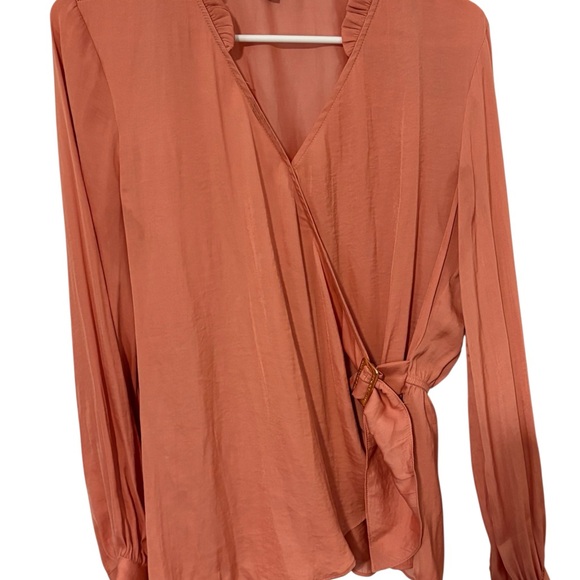 Women’s Marc New York Elegant Women's Wrap Blouse - Rust | Size Medium - Picture 5 of 12